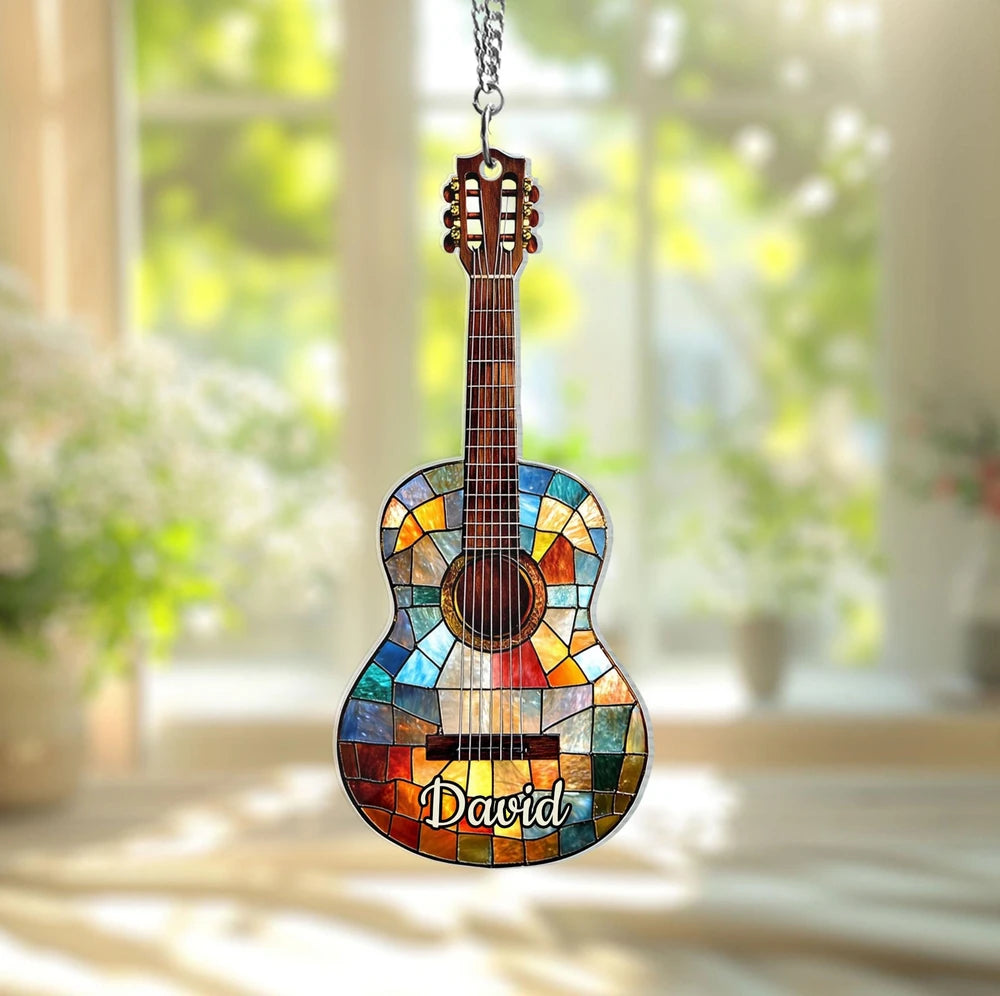 Personalized Acrylic Guitar Window Suncatcher