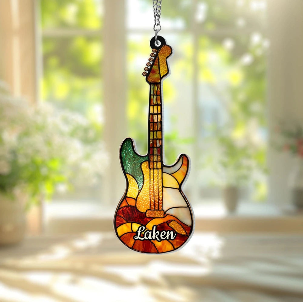 Acrylic Guitar Suncatcher Window Hanging