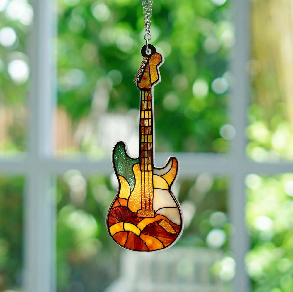 Acrylic Guitar Suncatcher Window Hanging