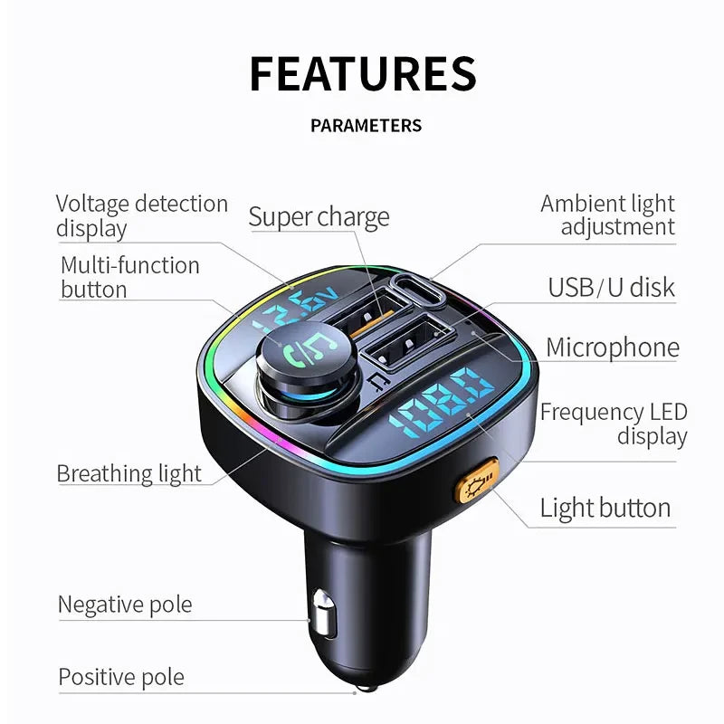 Bluetooth FM Transmitter Car Adapter