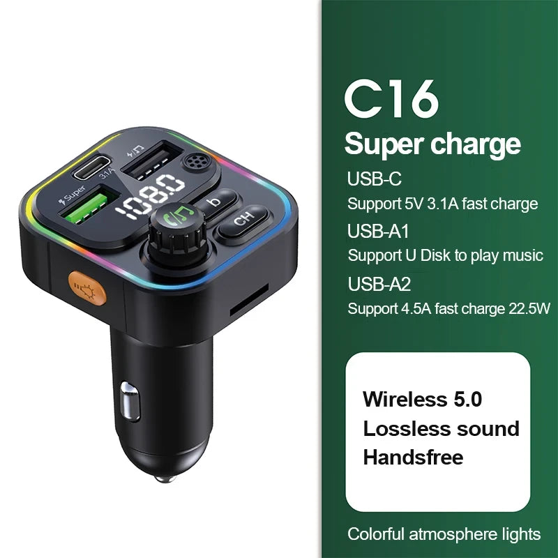 Bluetooth FM Transmitter Car Adapter
