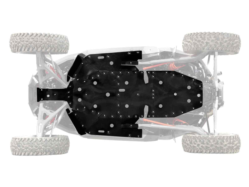 SuperATV Full Skid Plate for 2022+ Polaris RZR Turbo R | Made in The USA l 1/2” Thick Proprietary ARMW Material | Full Front to Back Protection | Drain Ports for Easy Clean-Up