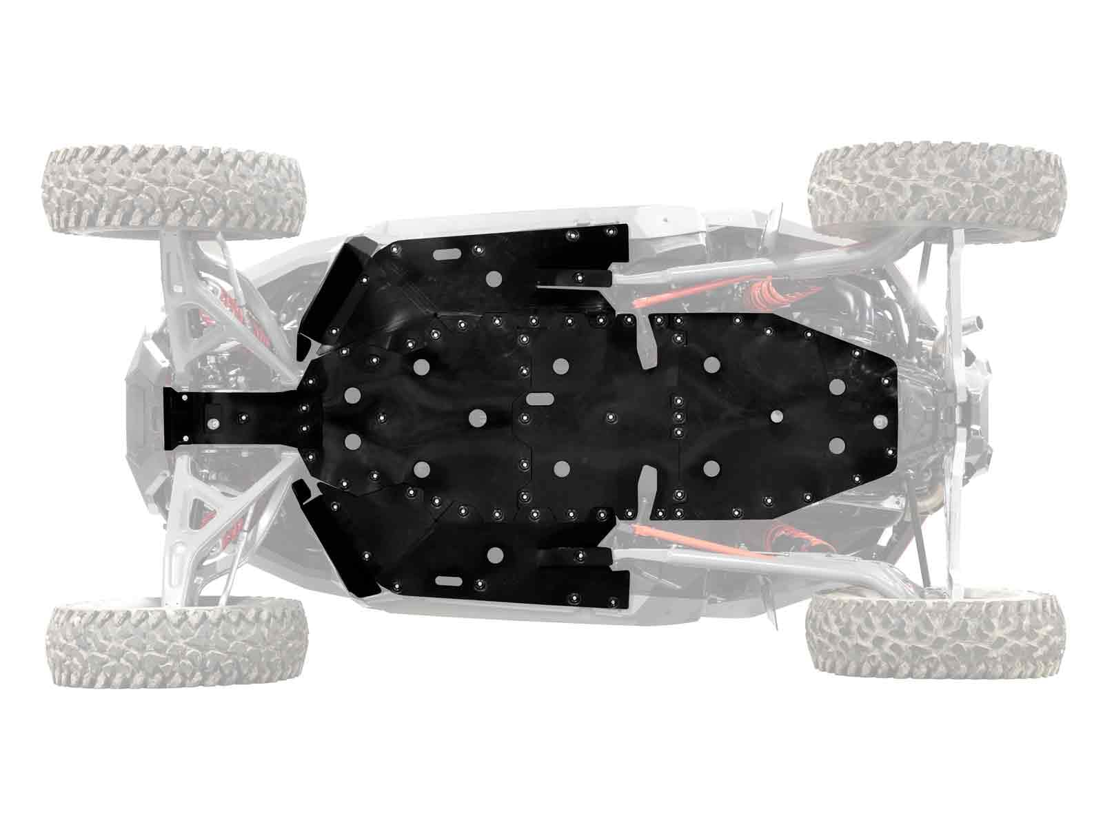 SuperATV Full Skid Plate for 2022+ Polaris RZR Turbo R | Made in The USA l 1/2” Thick Proprietary ARMW Material | Full Front to Back Protection | Drain Ports for Easy Clean-Up