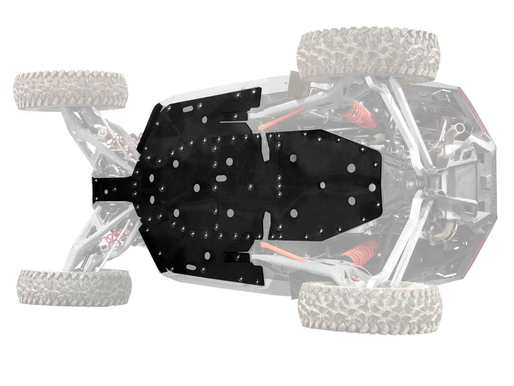 SuperATV Full Skid Plate for 2022+ Polaris RZR Turbo R | Made in The USA l 1/2” Thick Proprietary ARMW Material | Full Front to Back Protection | Drain Ports for Easy Clean-Up