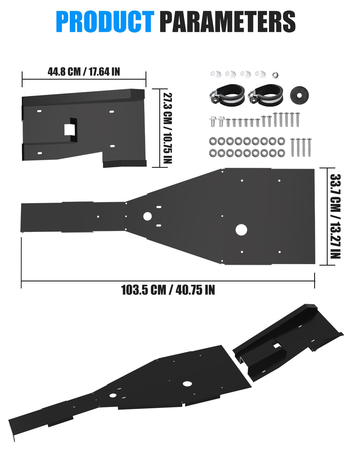 XATVXUTV Frame Skid Plate & Swing Arm Skid Plate Guard for Yamaha Raptor 700, ATV Combined Full Chassis Protector for Yamaha Raptor 700 700R 2006-2025 Accessories
