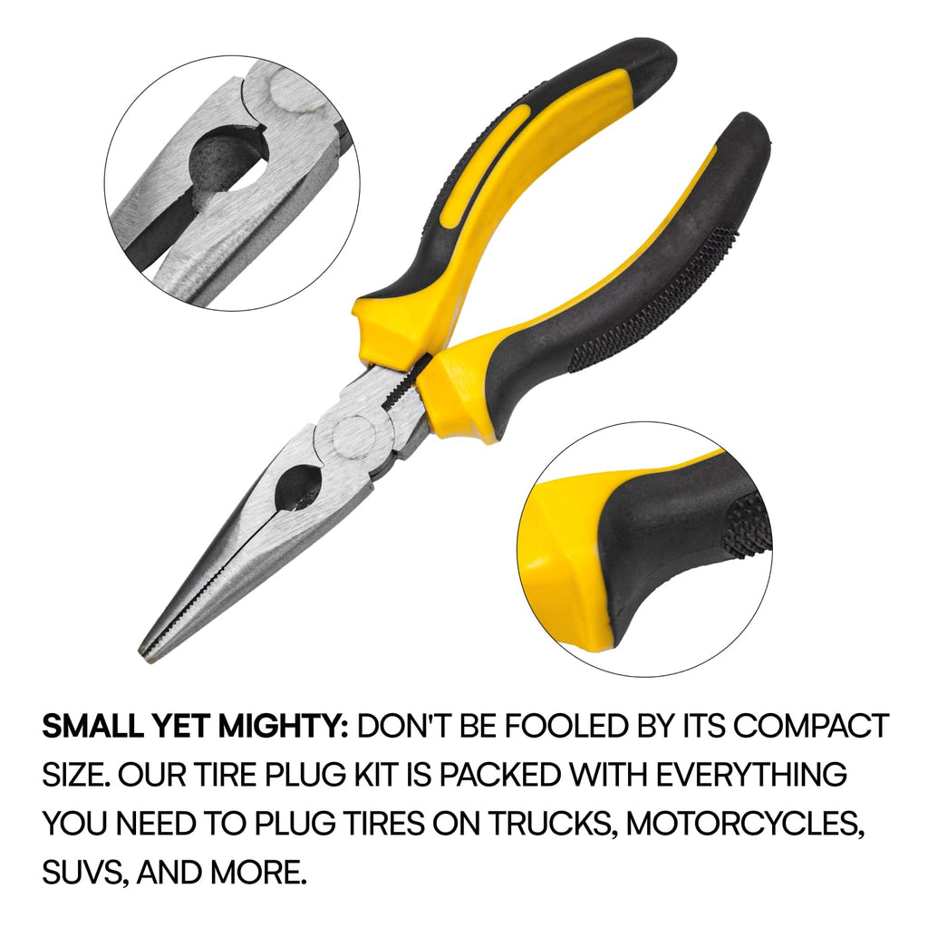 Boulder Tools Compact Tire Repair Kit with Molle Storage Pouch. Heavy Duty Universal Tire Plug Kit, Ideal for Motorcycle, ATV, Overlanding Gear, and Car Essentials - Reliable Roadside Tool Kit