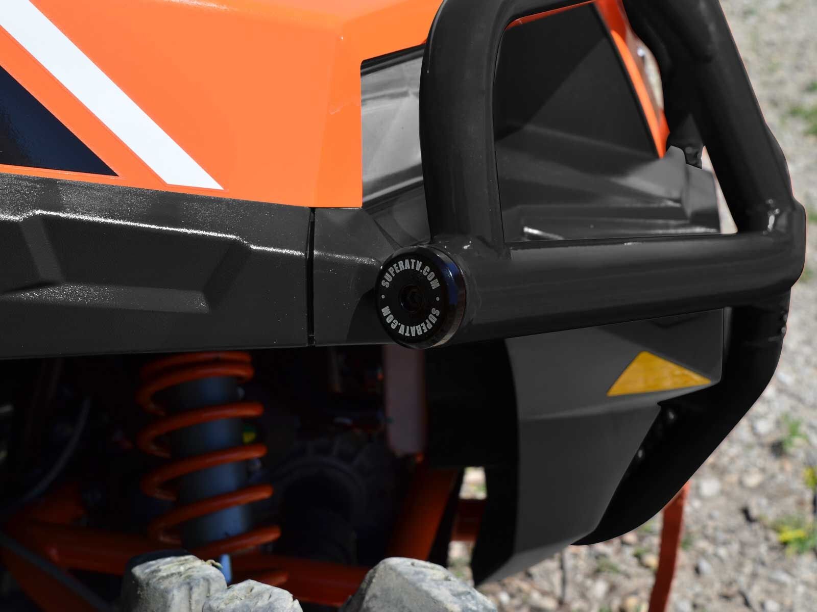 SuperATV Heavy-Duty Front Bumper for 2016-2023 Polaris General 1000/2017-2023 General 1000 4, Wrinkle Black, Made of 1.25" Heavy-Duty Tubing, UV-Resistant Powder Coat Finish, See Fitment, USA Made