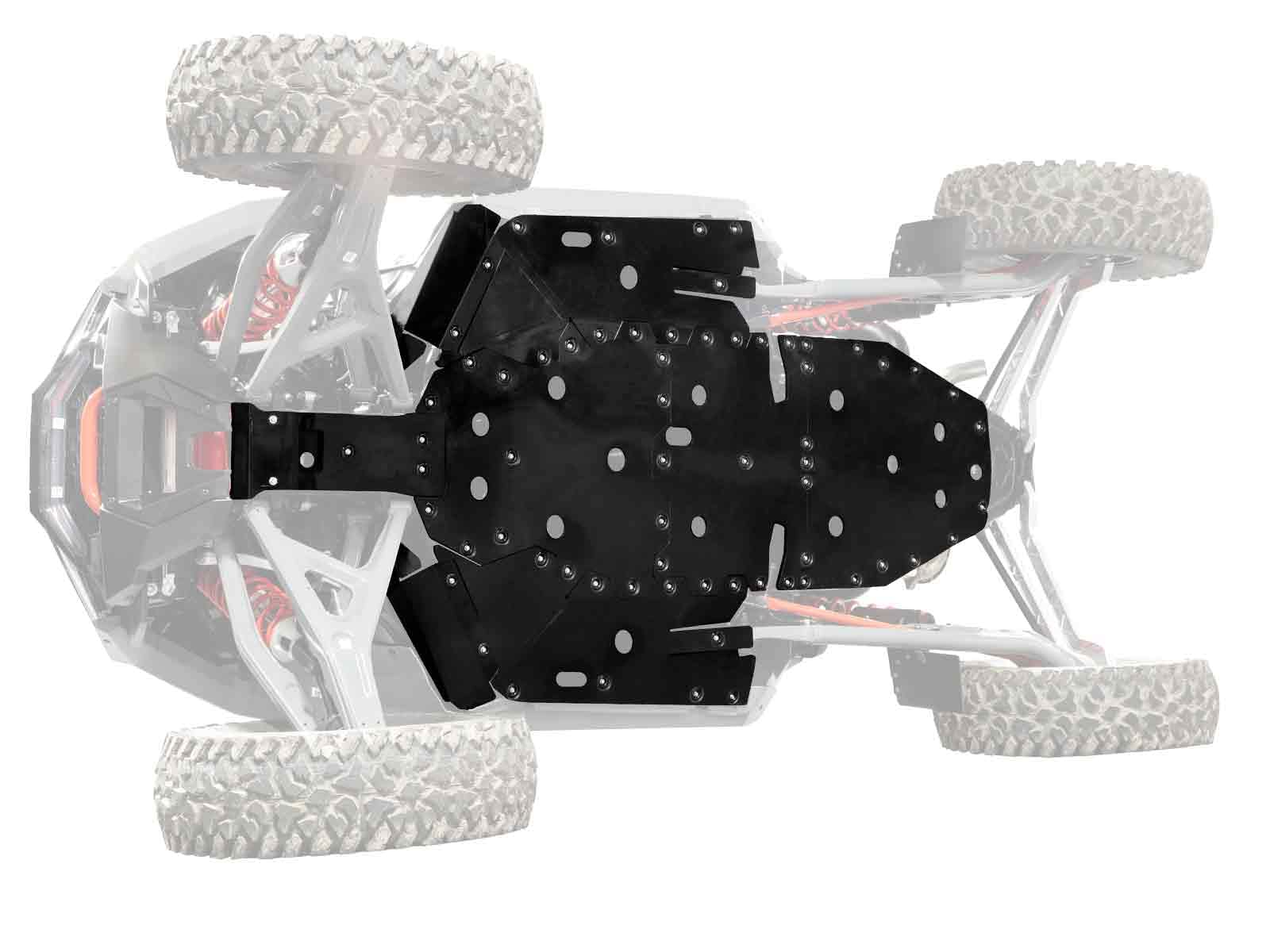 SuperATV Full Skid Plate for 2022+ Polaris RZR Turbo R | Made in The USA l 1/2” Thick Proprietary ARMW Material | Full Front to Back Protection | Drain Ports for Easy Clean-Up
