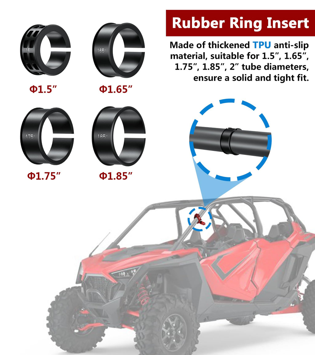 VAZESWIN 2 PCS UTV Whip Light Mounts, LED Light Bar Mounting Brackets, Red