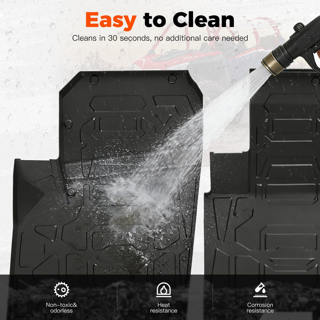 HugeUTV TPE Floor Mats for Polaris RZR PRO XP 4/R 4/S 4 (2020-2026) Accessories, Front and Rear Row Floor Liners All Weather Protection Slush Mats