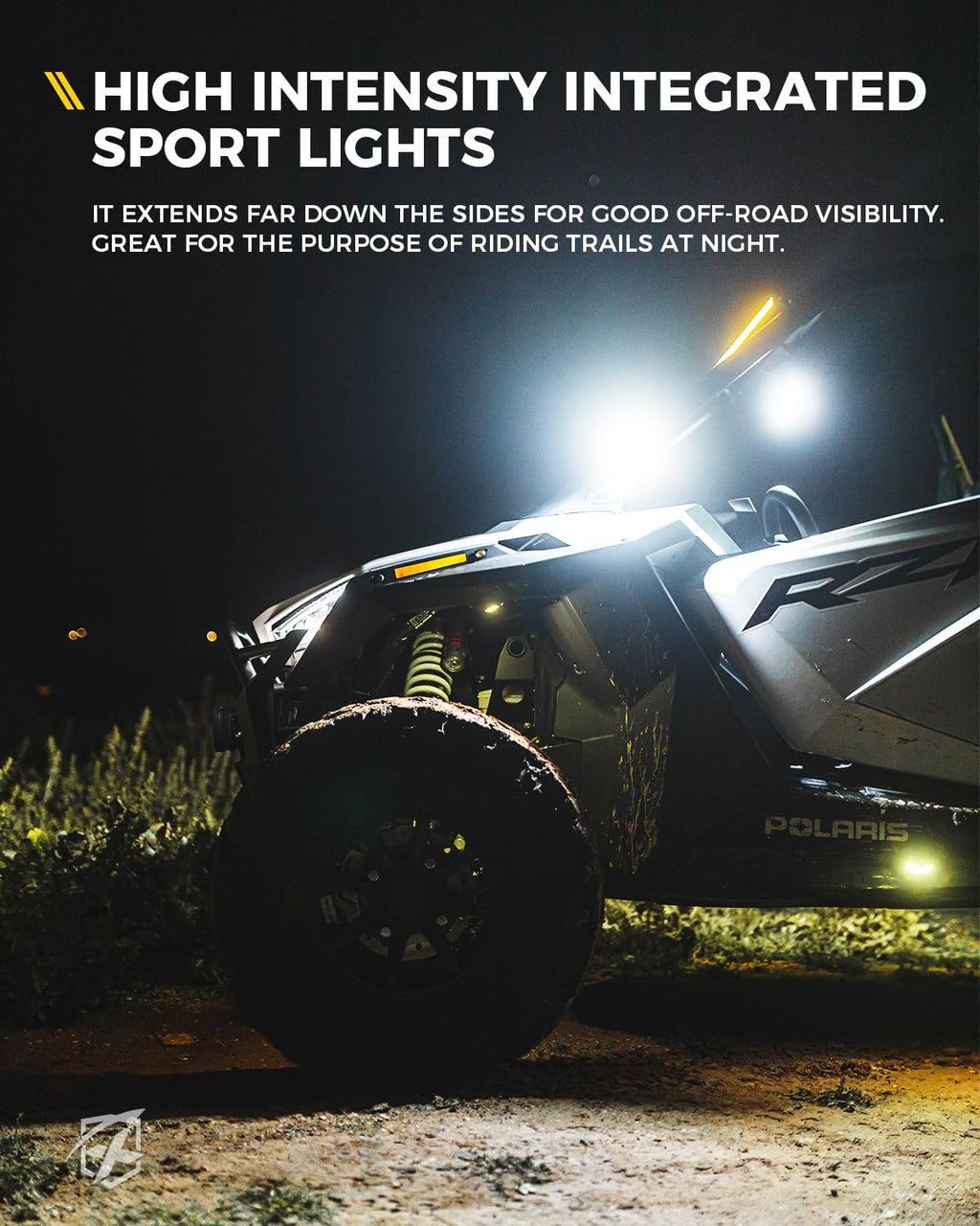 Xprite UTV LED Side Rear View Mirrors Light Aluminum w/Puddle Lights, Fits 1.75"-2 Inch Roll Cage Bar for Polaris RZR Pioneer, SXS, Can-Am X3, Kawasaki Teryx Mule, Yamaha Rhino Wolverine