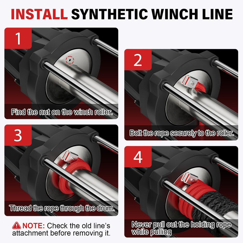 HOKINETY Synthetic Winch Rope Kit - 3/8" x 100' 27000 lbs Synthetic Winch Cable for ATV UTV Off-Road Vehicles with Forged Hook, Protective Sleeve and Safety Pull Strap - Black
