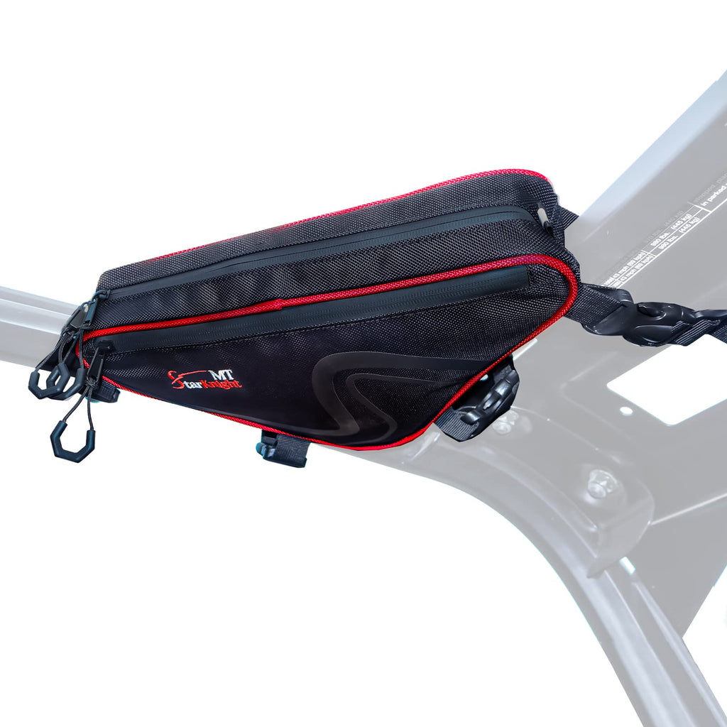 StarknightMT 2 Pcs UTV Roll Bar Bag, Universal Water Resistant SXS Triangle Storage for Overhead/Roof/Door/1.75-2" Standard Cage, Compatible with Polaris RZR, Ranger, Can Am X3 Commander Defender