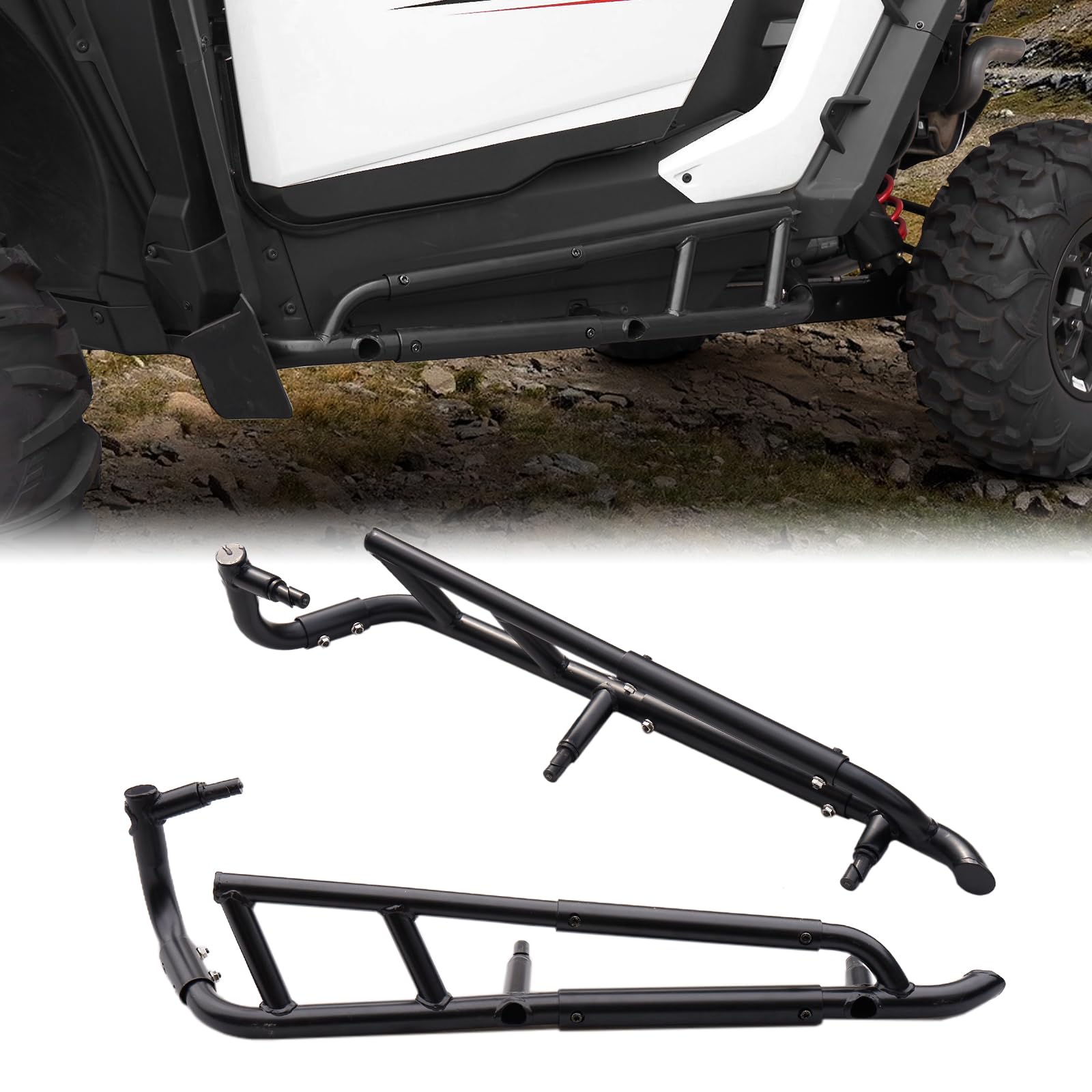 A & UTV PRO Nerf Bars for RZR XP 1000 2024 2025 2026, Heavy Duty Rock Sliders for Polaris RZR XP 1000 Accessories Combination Tree Kickers 2 Seat, Replace OEM# 2884472-458