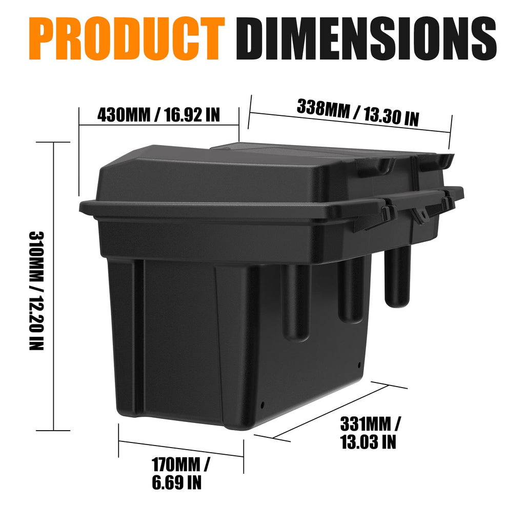XATVXUTV 21L UTV Cargo Storage Box for Polaris Ranger 1000 900, Waterproof Removable Rear Bed Storage Bin w/ Top Tool Tray for Ranger XP 1000 900 570 500/ General 1000 /Crew 2016-2025 Accessories