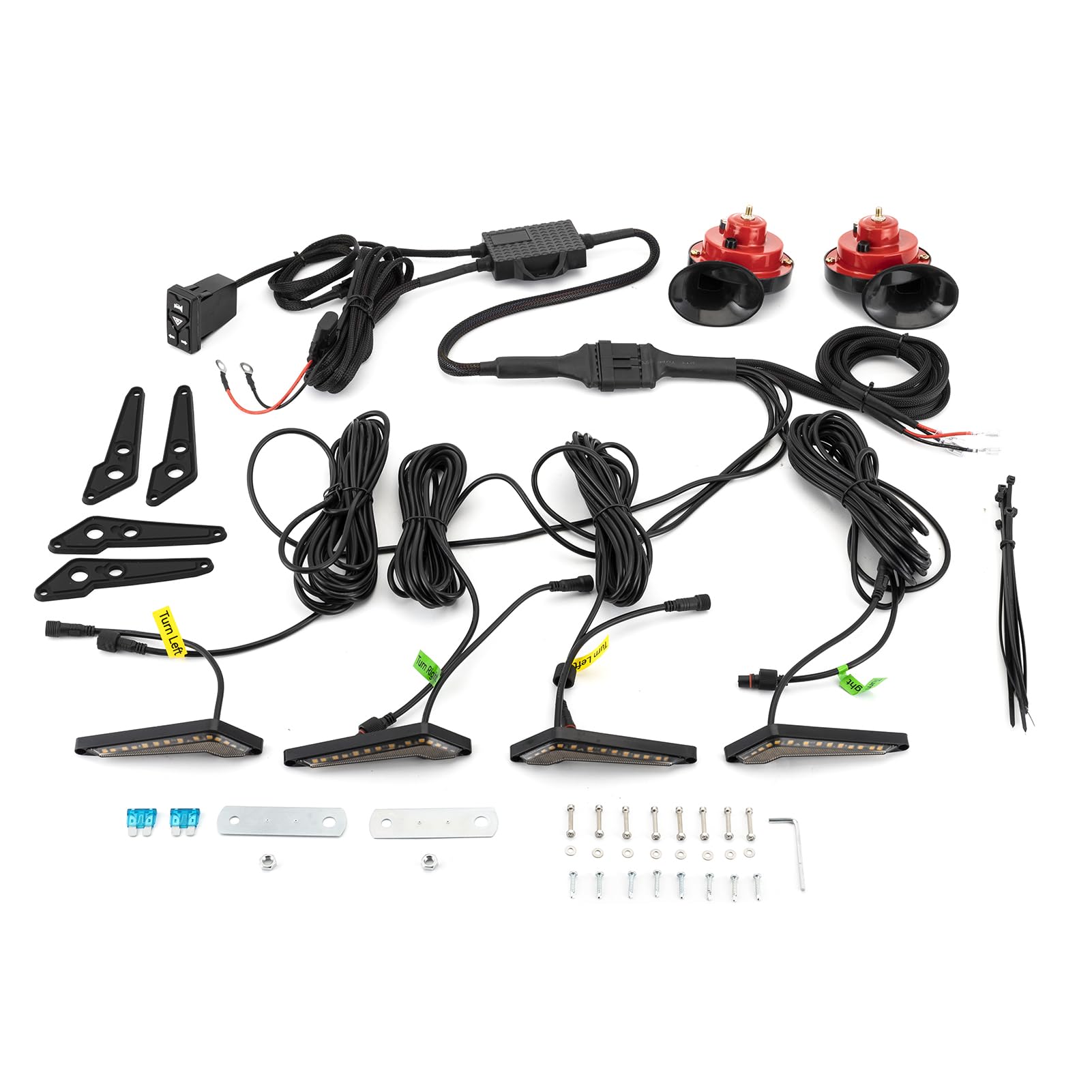 WeiSen UTV Turn Signal Kit with Dual 115dB Horns, Universal UTV Street Legal Kit, Blinker Kit with Rocker Switch, Compatible with Polaris, fit Can-Am, fit CFMOTO