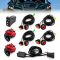 Wsays ATV UTV Turn Signal Kit with Dual 115dB Horn, Plug & Play, Pre-Wired with 4-Button Switch, Hazard Light Compatible with Polaris RZR/Ranger, Fit Can-Am Maverick X3/Defender fit Golf Carts