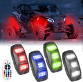KEMIMOTO 4 Pods LED Rock Lights for Truck UTV, APP RF Dual Control Underglow Multicolor Neon Light Pod Universal Lighting for ATV, Car, Golf Cart, RV, Compatible with Can-Am X3 Polaris RZR Sportsman