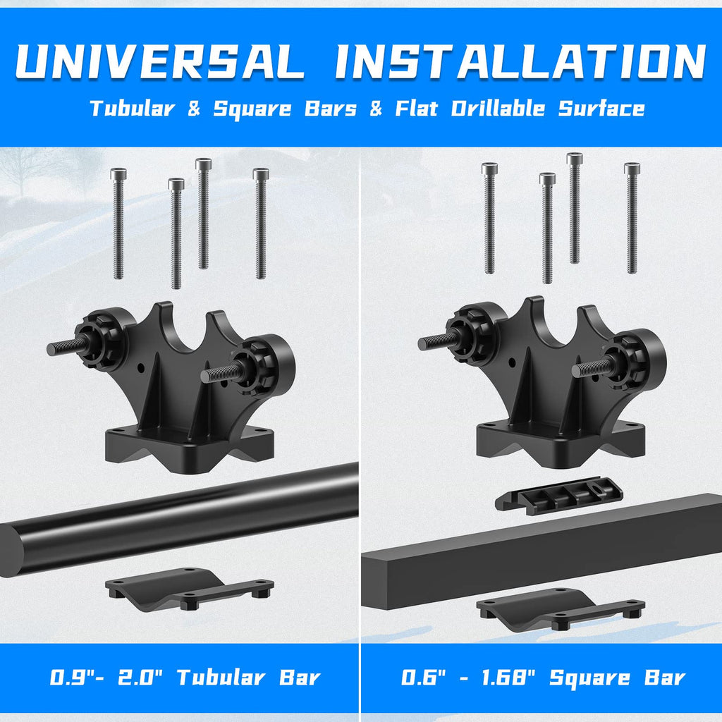 KEMIMOTO Double Tool Holder for ATV, Tool Mount for ATV, Bow Rack Tool Grips with Rubber Straps Compatible with Hunting Bike Mobility Scooter
