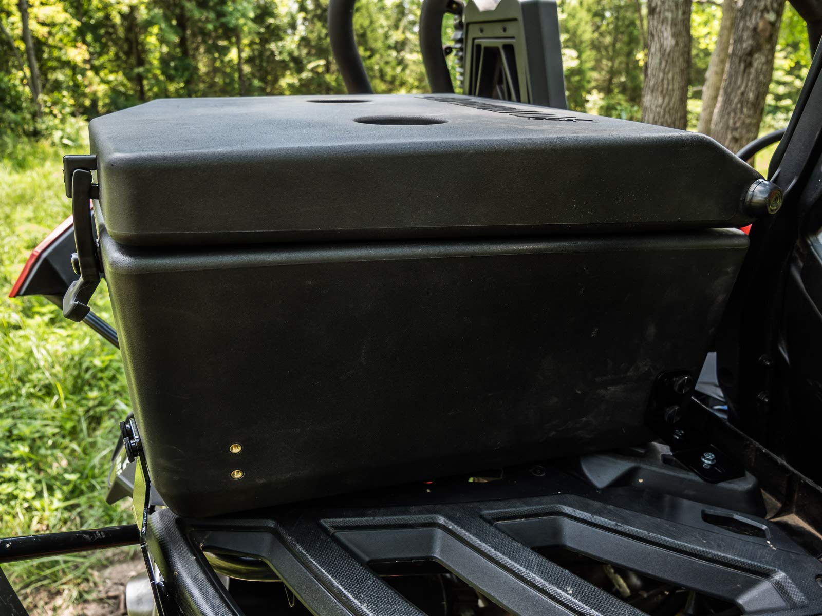 SuperATV Heavy Duty Rear Insulated Cooler/Cargo Box for 2013+ Can-Am Maverick | 2014+ Can-Am Maverick MAX | Multi Function UTV Storage with Mounting Kit | Sealed Lid Keeps Ice In & Mud Out