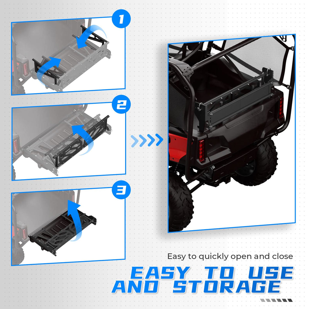 KEMIMOTO UTV Bed Extender Compatible with Pioneer 700-4 2014+/Pioneer 1000-5 2016+, Durable Steel Cargo Tailgate Extender Cargo Gate Accessories