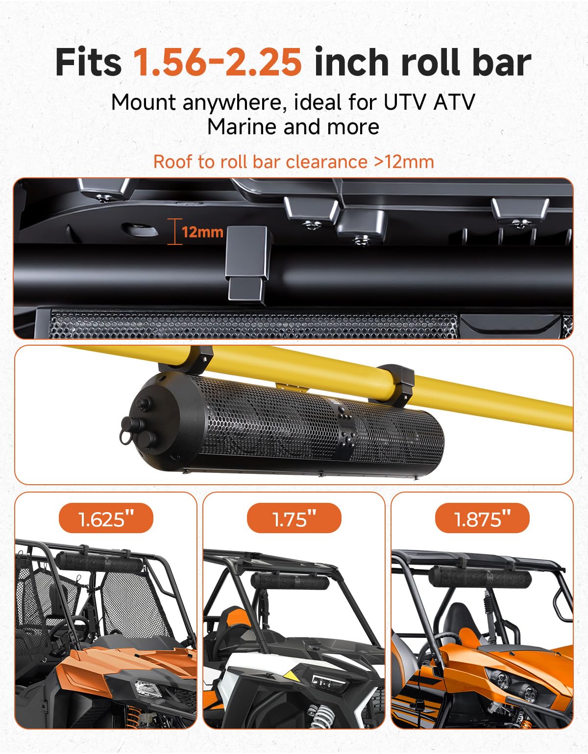 KEMIMOTO UTV Sound Bar 28 Inch with 4X Subwoofers 2X Tweeters
