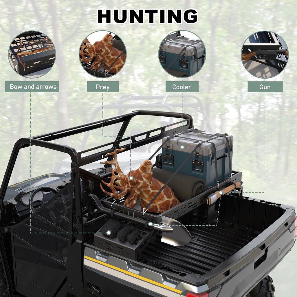 NIXFACE UTV Cargo Rack Aluminum Adjustable W/Cargo Net
