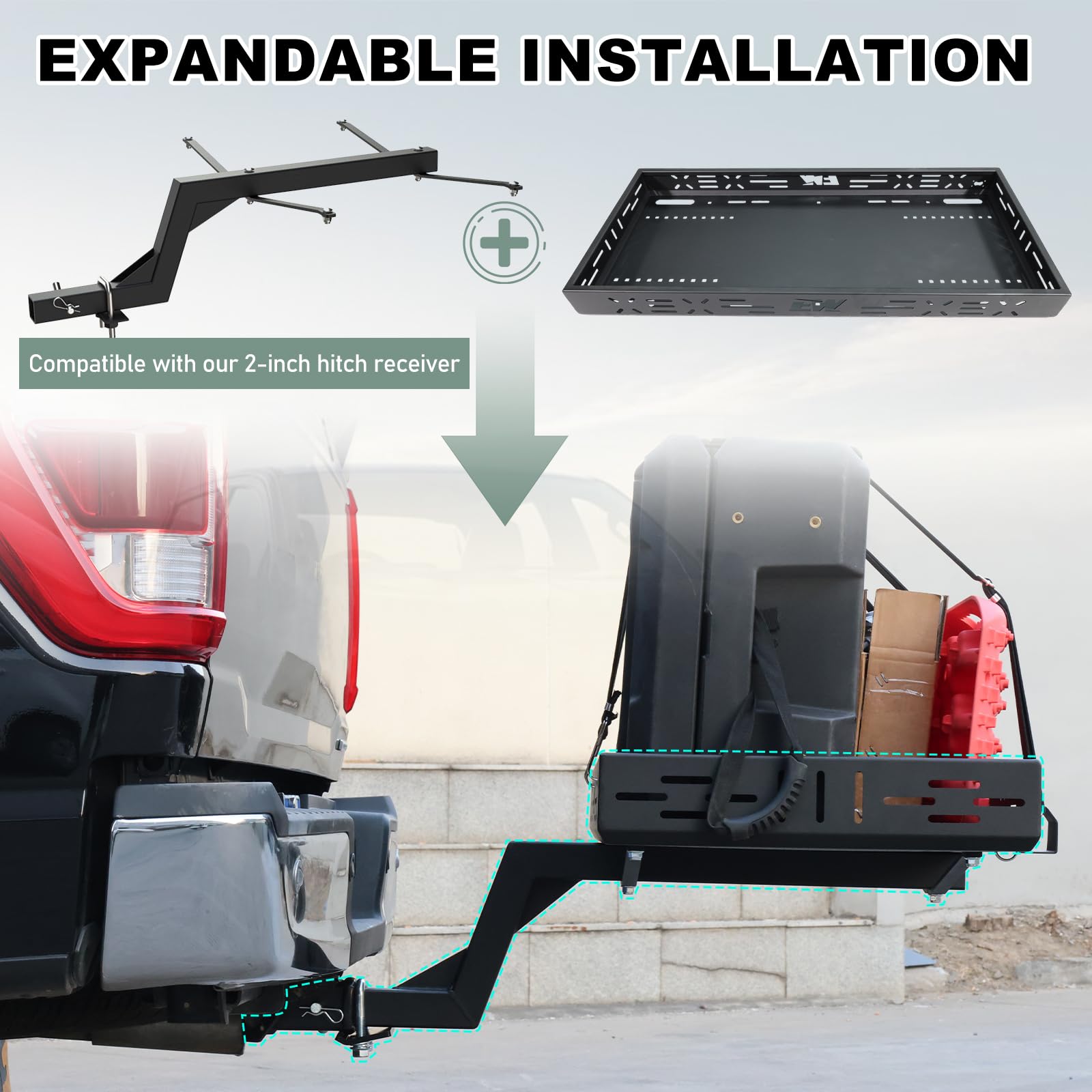 NIXFACE UTV Cargo Rack Aluminum Adjustable W/Cargo Net