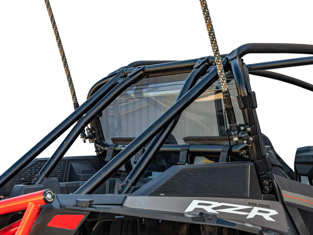 SuperATV Clear Heavy Duty Rear Windshield for 2018-2021 Polaris RZR XP Turbo S / XP 4 Turbo S | 1/4" Thick Polycarbonate 250x Stronger Than Glass | Protects From Flying Mud and Debris | USA Made