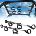 Drieaco UTV Overhead Gun Rack Fits 21-28" Spacing Roll Bars, Adjustable UTV Gun Holder Rifle Rack for Polaris Ranger Honda Pioneer Mule Uforce, Shovel Mount Bow Metal Holder Hunting Tool Roof Racks