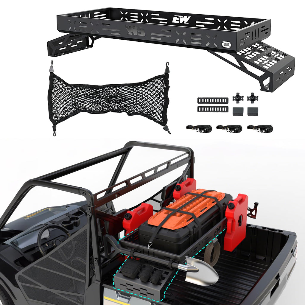 NIXFACE UTV Cargo Rack Aluminum Adjustable W/Cargo Net