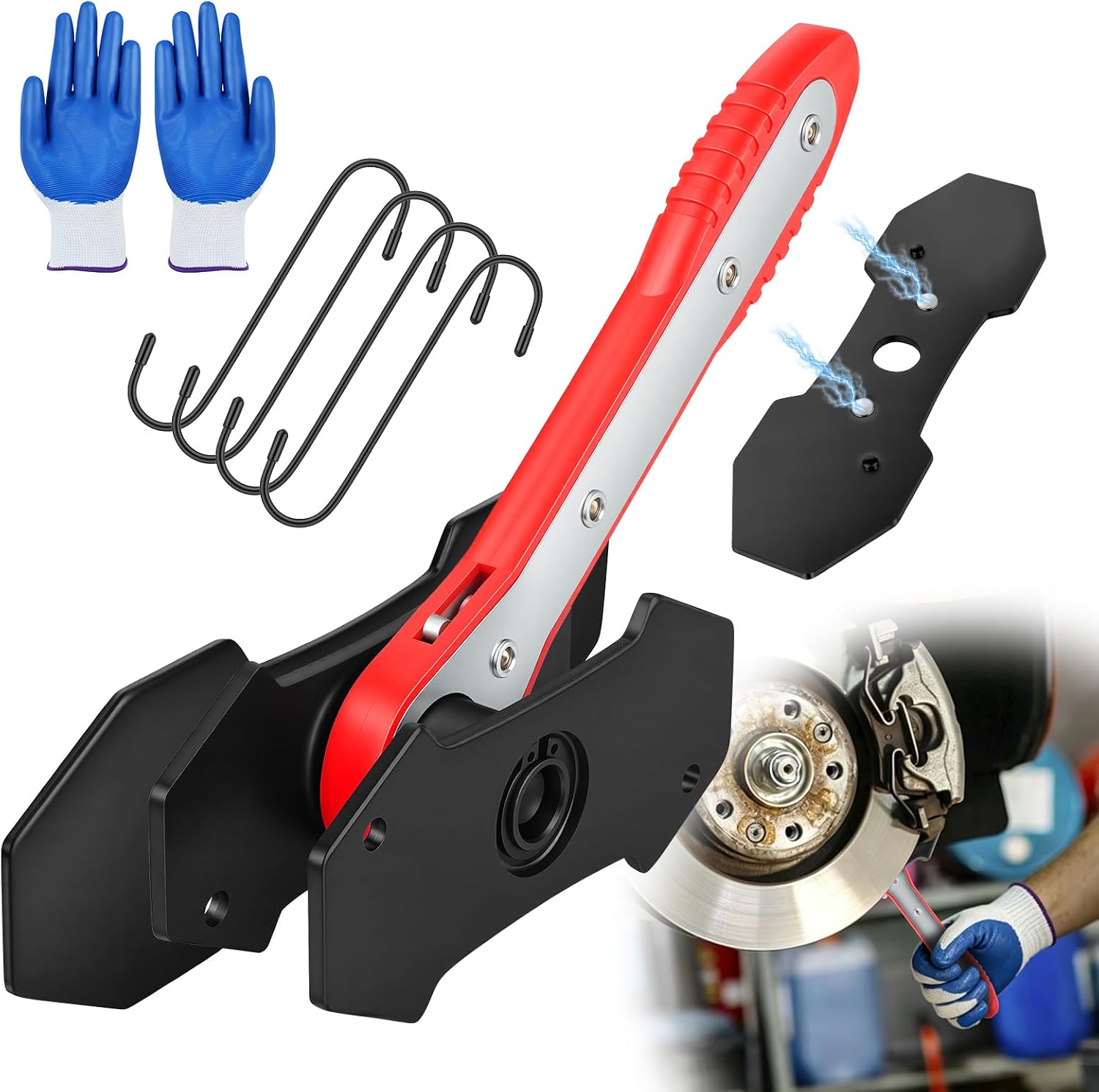 Brake Caliper Compression Tool, 360° Ratcheting Brake Pad Spreader