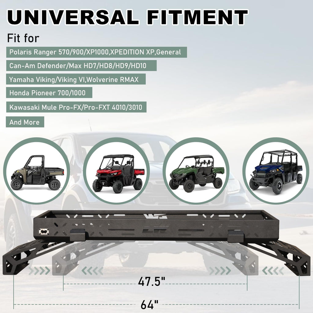 NIXFACE UTV Cargo Rack Aluminum Adjustable W/Cargo Net