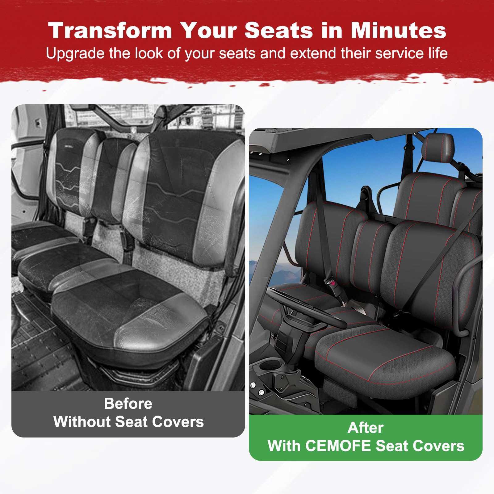 UTV Waterproof Seat Covers for Can Am Defender MAX 2018-2025/DPS 2017-2025