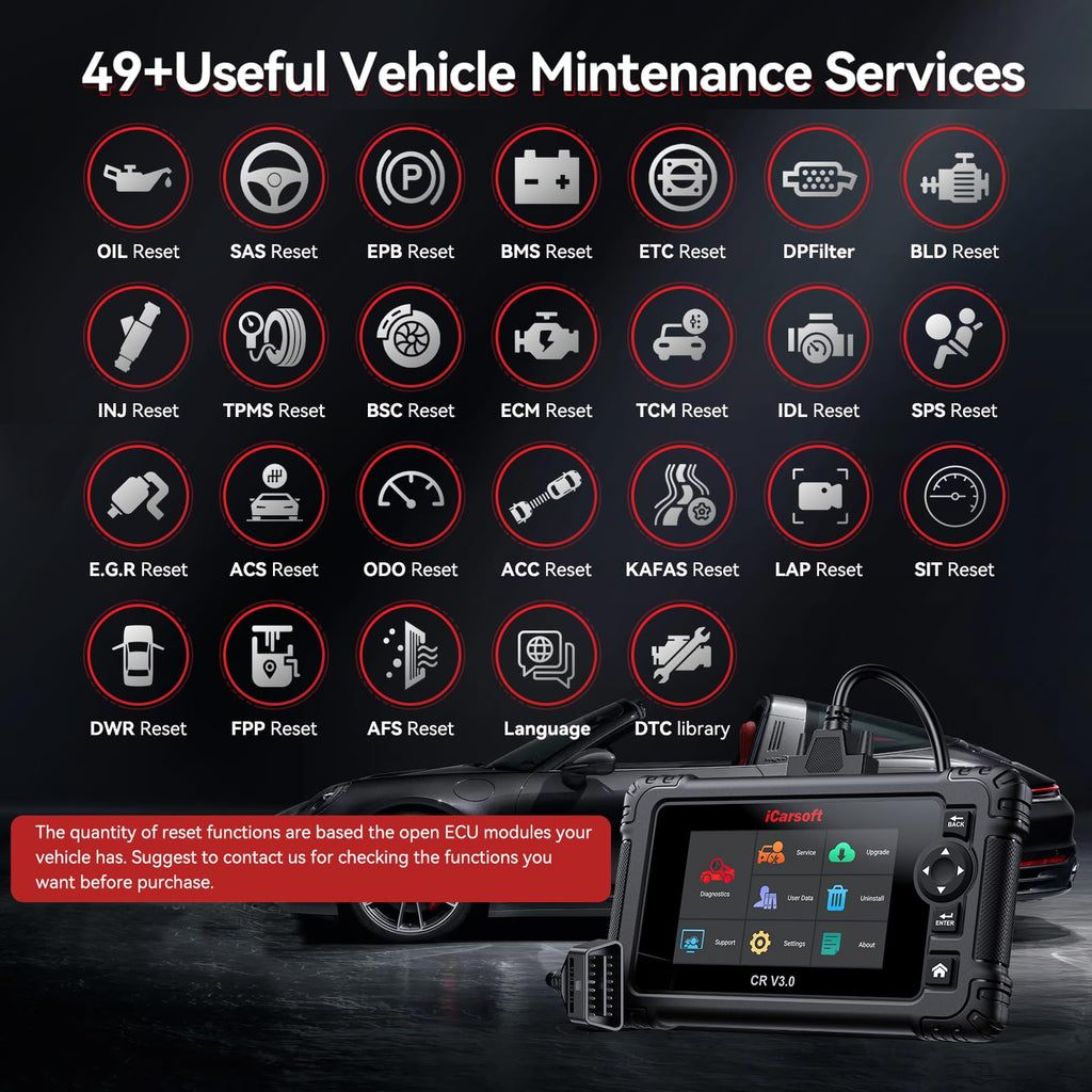 iCarsoft CR V3.0 (2026) Scan Tool Bidirectional OBD2 Scanner Diagnostic Tool for All Cars, 45 Reset,All System Diagnose, 4000+ Active Test, Battery Test-Customizable Diagnosis for 10 Car Brands
