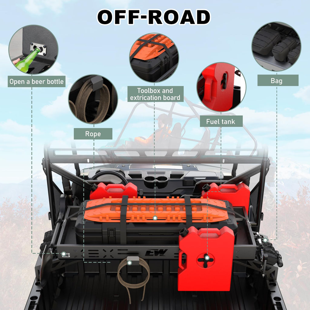 NIXFACE UTV Cargo Rack Aluminum Adjustable W/Cargo Net