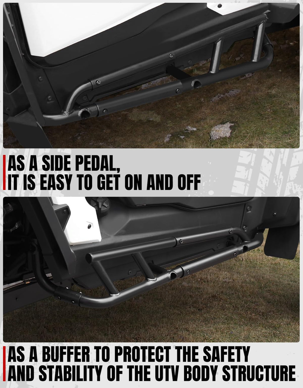A & UTV PRO Nerf Bars for RZR XP 1000 2024 2025 2026, Heavy Duty Rock Sliders for Polaris RZR XP 1000 Accessories Combination Tree Kickers 2 Seat, Replace OEM# 2884472-458