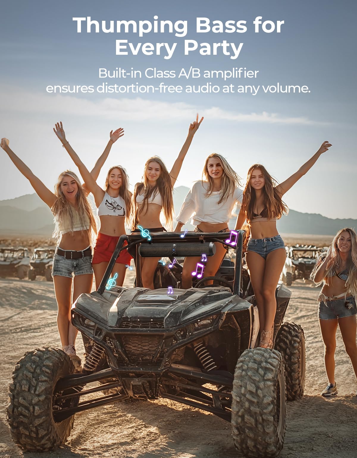 KEMIMOTO UTV Sound Bar 28 Inch with 4X Subwoofers 2X Tweeters