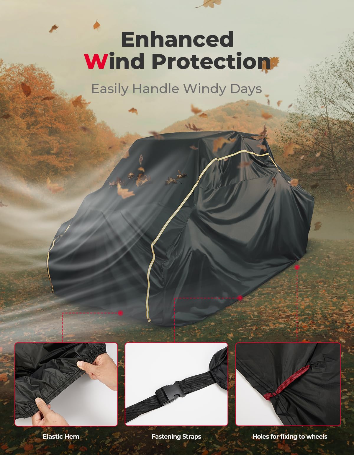 KEMIMOTO UTV Cover 4 Seater Compatible with Polaris RZR Pro XP 4, Ranger Crew 1000, Kawasaki Teryx KRX 4 1000, Can-Am Defender MAX, Commander MAX, Uforce 1000 XL, Pioneer 1000-6, 162''x66''x73''