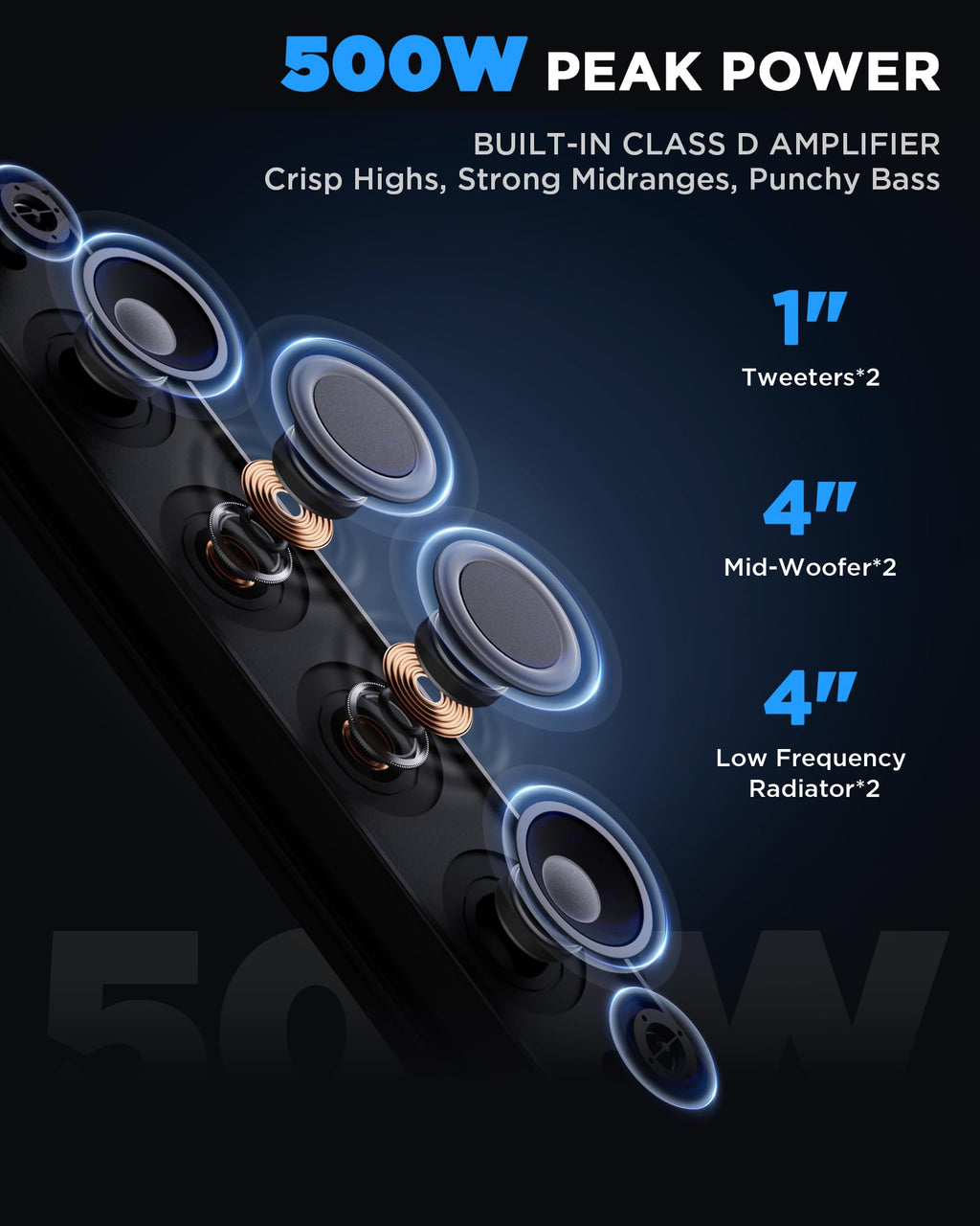 Ehaho 25 Inch UTV Sound Bar, IP66 Waterproof Bluetooth Golf Cart Sound Bar, ATV SoundBar with RGB Lighting, Amplified Powersports SXS SoundBar, UTV Speakers Compatible with Polaris RZR Can-Am