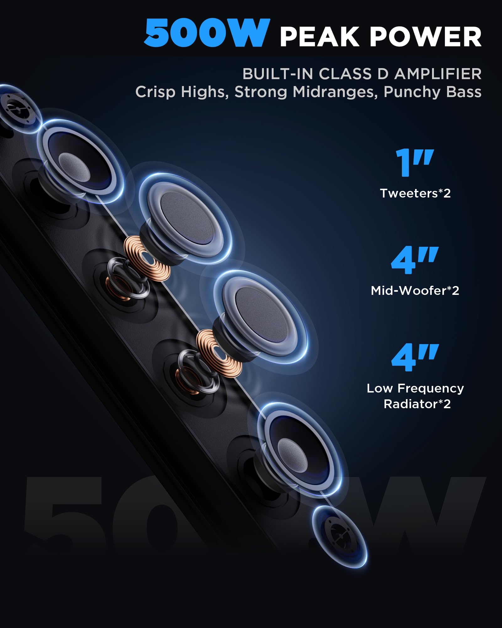 Ehaho 25 Inch UTV Sound Bar, IP66 Waterproof Bluetooth Golf Cart Sound Bar, ATV SoundBar with RGB Lighting, Amplified Powersports SXS SoundBar, UTV Speakers Compatible with Polaris RZR Can-Am