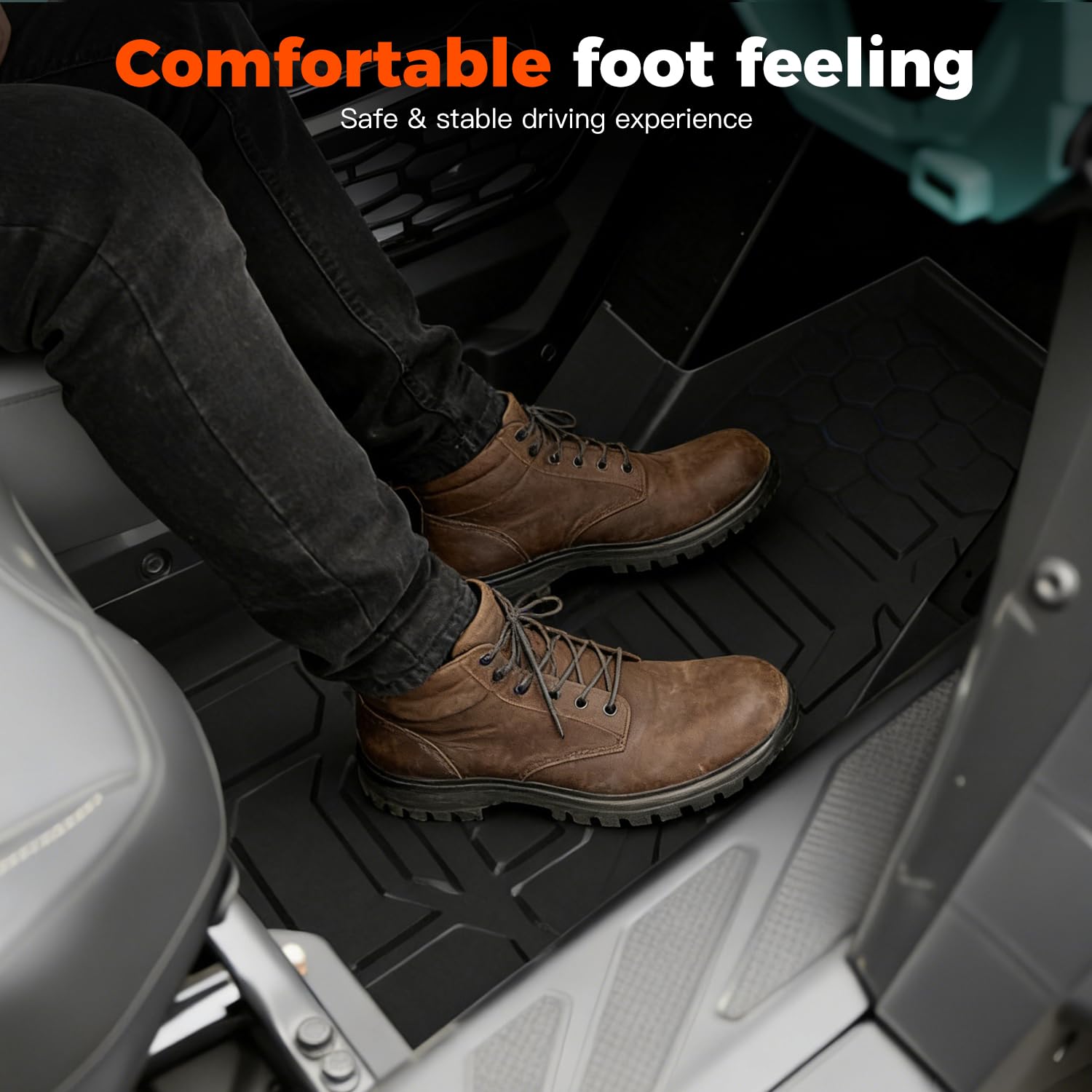 HugeUTV TPE Floor Mats for Polaris RZR PRO XP 4/R 4/S 4 (2020-2026) Accessories, Front and Rear Row Floor Liners All Weather Protection Slush Mats
