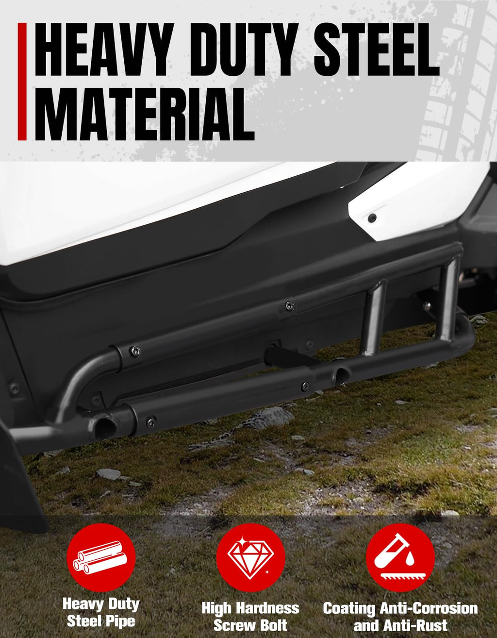 A & UTV PRO Nerf Bars for RZR XP 1000 2024 2025 2026, Heavy Duty Rock Sliders for Polaris RZR XP 1000 Accessories Combination Tree Kickers 2 Seat, Replace OEM# 2884472-458