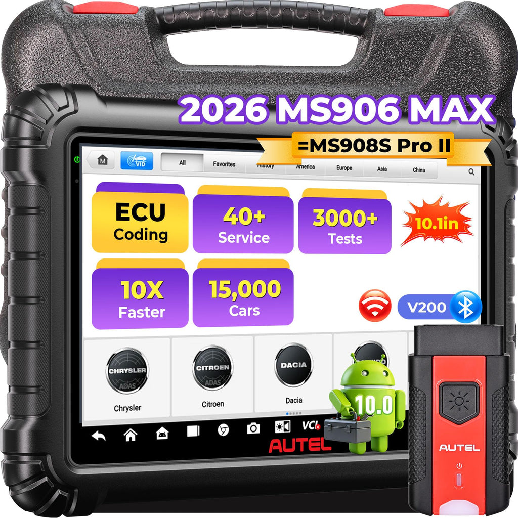 Autel Scanner MaxiSYS MS906 MAX, 2026 MS906MAX Bi-Directional Tool Up of MS906 Pro MP900BT w/ECU C0ding, DoIP CANFD, FCA SGW AutAuth, All System Scan, 40+ Service 3000+ Active Tests as MS908S PRO II