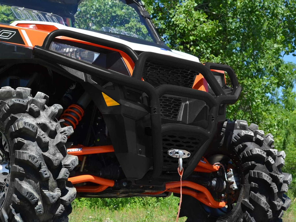 SuperATV Heavy-Duty Front Bumper for 2016-2023 Polaris General 1000/2017-2023 General 1000 4, Wrinkle Black, Made of 1.25" Heavy-Duty Tubing, UV-Resistant Powder Coat Finish, See Fitment, USA Made
