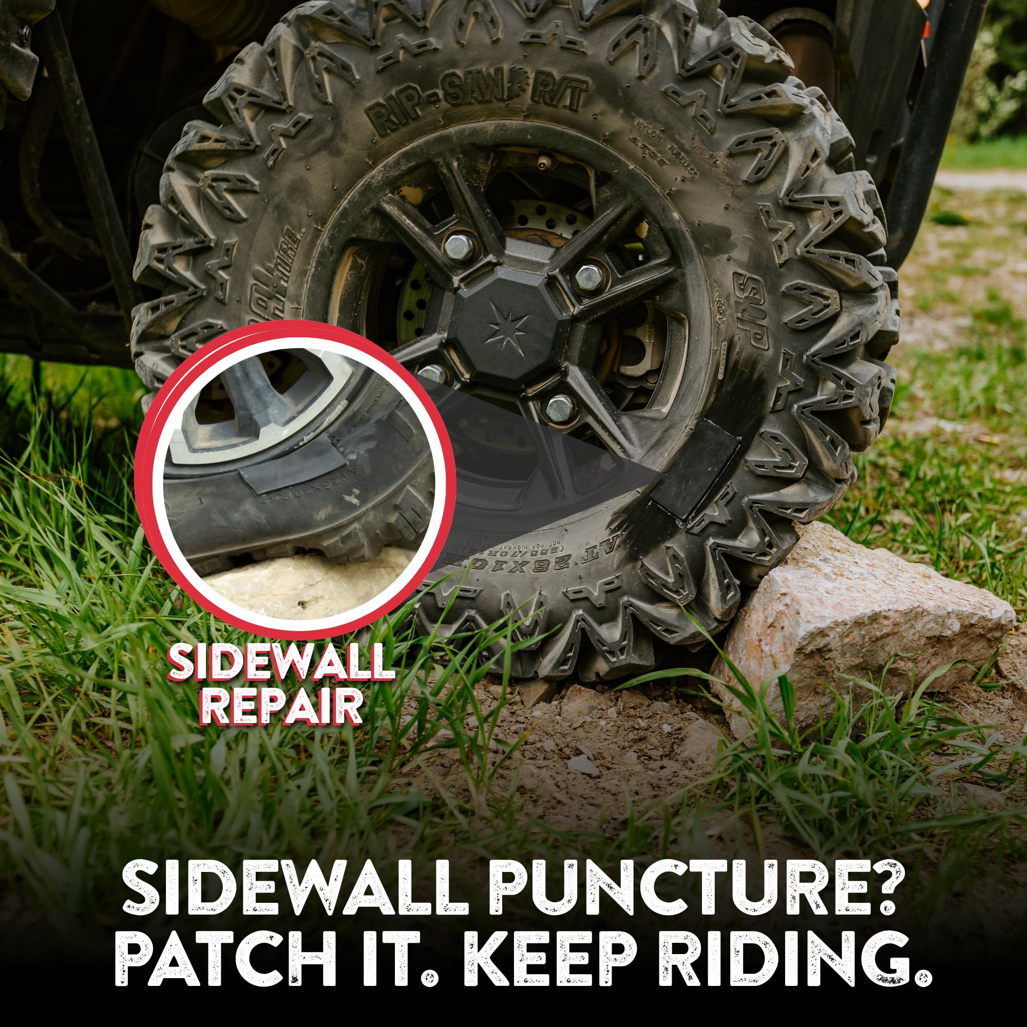 GlueTread SXS Sidewall Tire Repair Kit Tire Patch Kit - Off-Road Sidewall Reinforcement for UTVs - Durable Rubber Patches with Strong Bond - Easy Application, Fast Setting