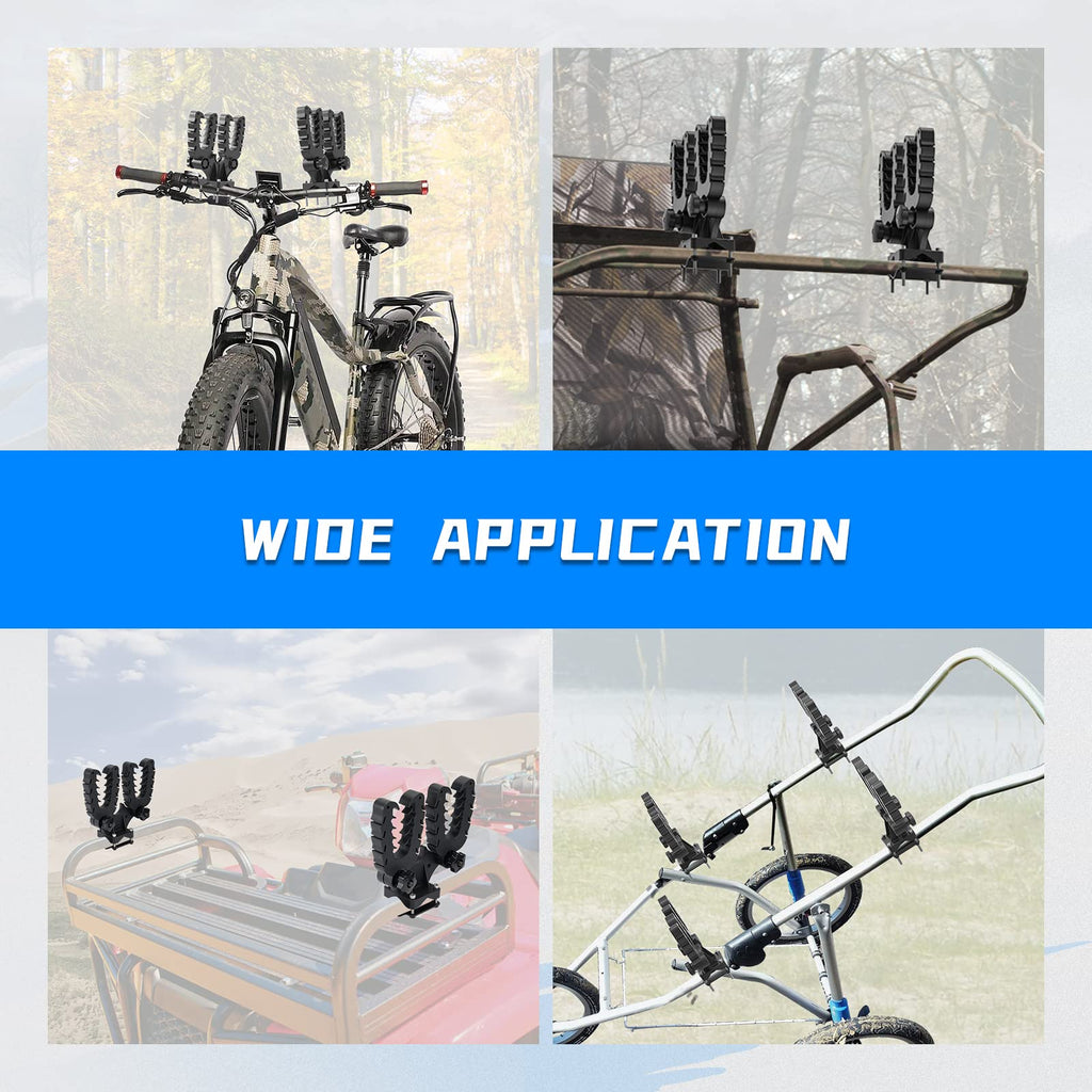 KEMIMOTO Double Tool Holder for ATV, Tool Mount for ATV, Bow Rack Tool Grips with Rubber Straps Compatible with Hunting Bike Mobility Scooter