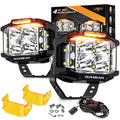 Auxbeam 4" 92W Cube LED Pod with Amber DRL, V-MAX Series Offroad Pod Lights with Side Shooter & Amber Covers, Offroad LED Cube Offroad Square Light 270°Combo Beam Auxiliary Light for Truck Jeep ATV