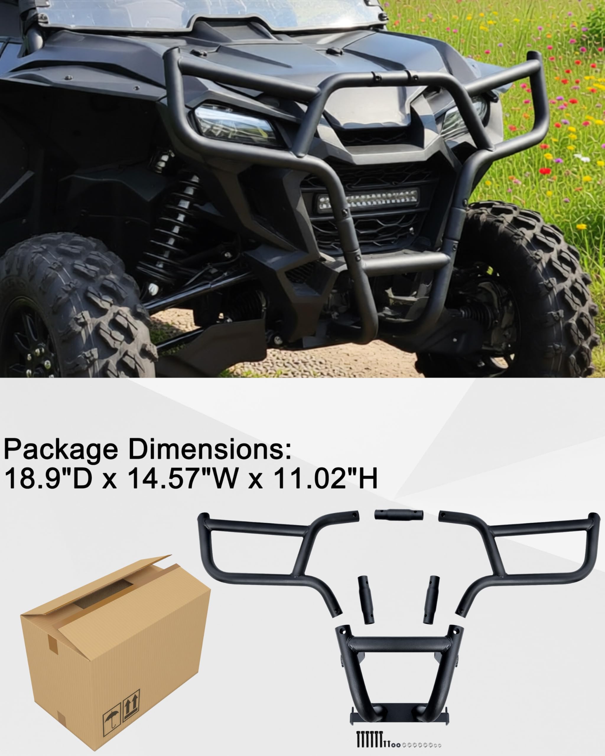 SAUTVS Front Bumper Guards for Honda Talon 1000, Combined Brush Guard Bumper Brushguard Protector for Honda Talon 1000R 1000X 1000X-4 2022-2025 Accessories