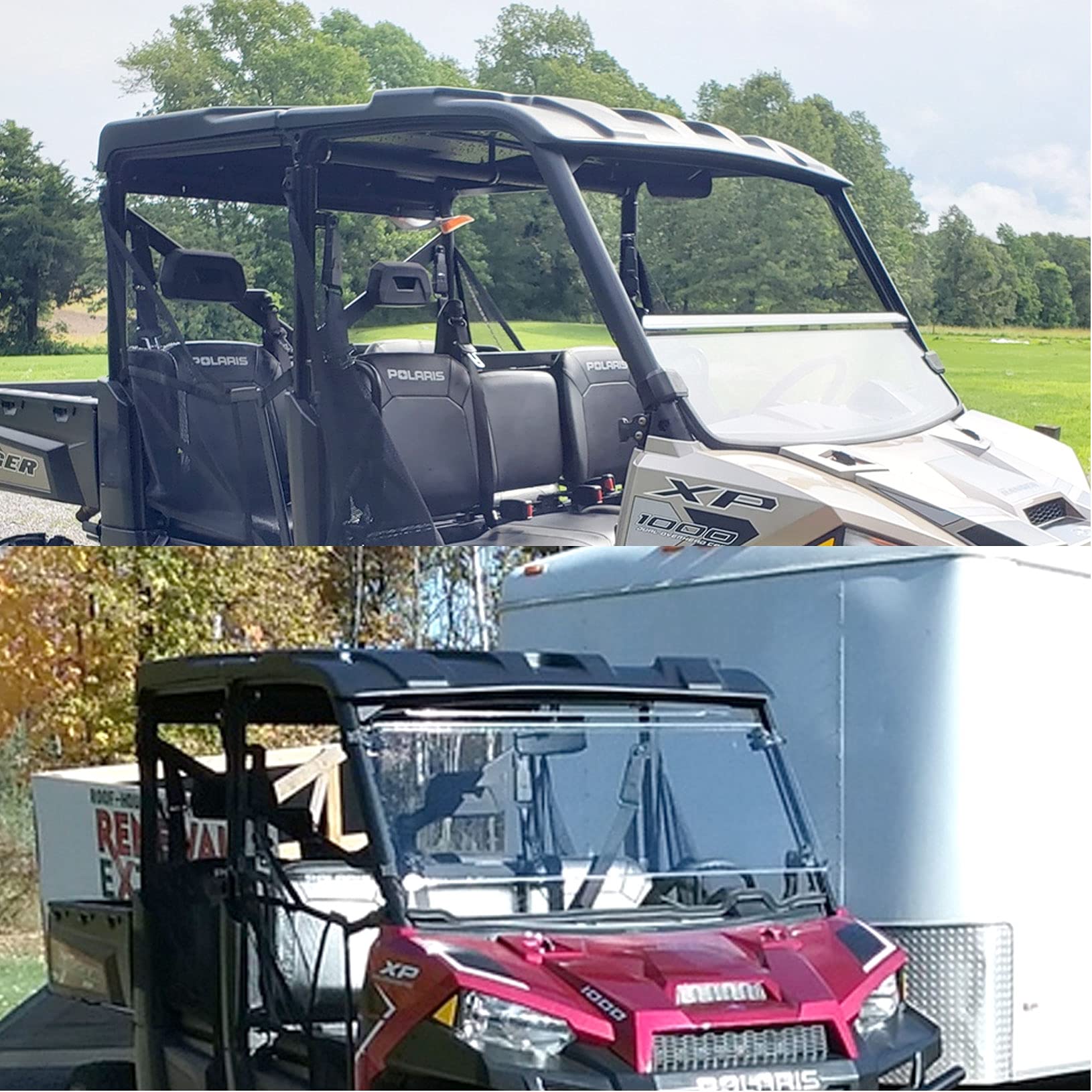 Plastic Panel Roof Compatible with 2013-2021 Polaris Ranger Full Size 1000 Diesel XP 900 XP 570 Crew 4 Seats Model